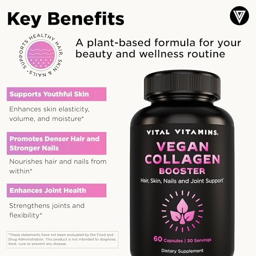 Vital Vitamins plant-based collagen booster bottle design
