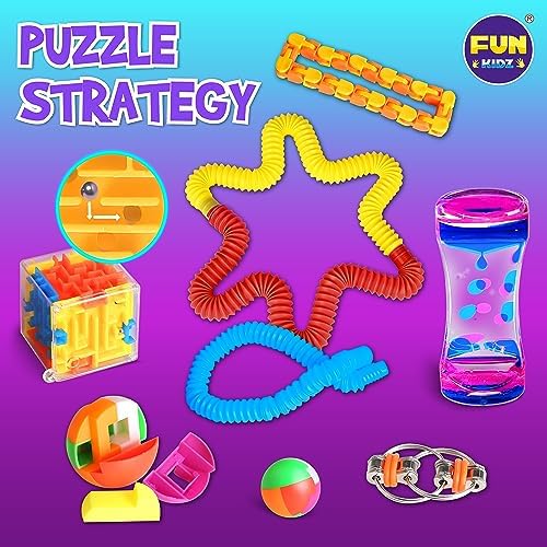 Authentic USA imported FunKidz fidget toy kit for children in reusable box.