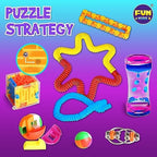 Authentic USA imported FunKidz fidget toy kit for children in reusable box.