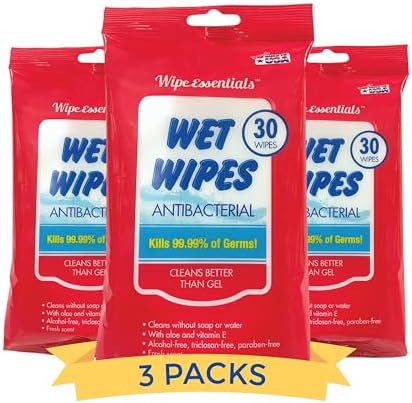 WipeEssentials Hand Sanitizer Hand Wipes for Adults and Kids - 90 wipes - 3 Packs of 30ct Hand Sanitizing Wipes, Travel Essentials - Image 1