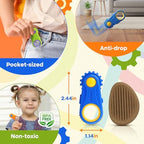 LESONG quiet low-friction sensory gadget being held to show the pocket-sized portable dimensions.