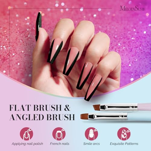 Close up of MelodySusie nail liner brushes for detailed art