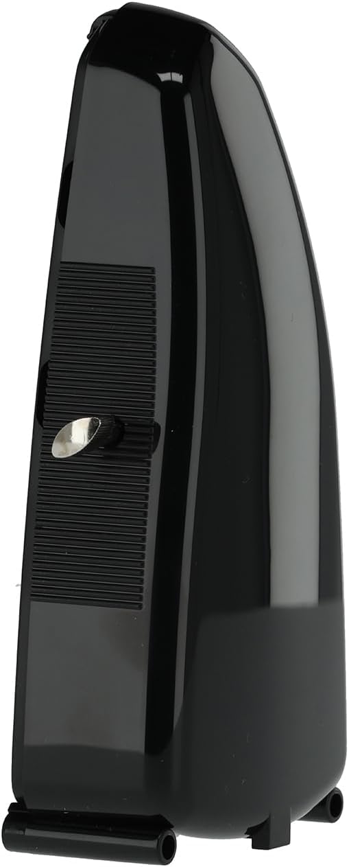 Side angle of Wittner Taktell Piccolo 836 showing the mechanical winding key.