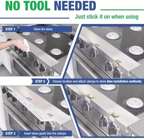 Heavy duty stove guard protecting children from burns