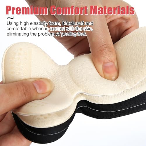 Soft memory foam heel protectors for sneakers and high heels comfort.