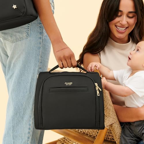 JuJuBe insulated bag with mesh pockets and elastic straps