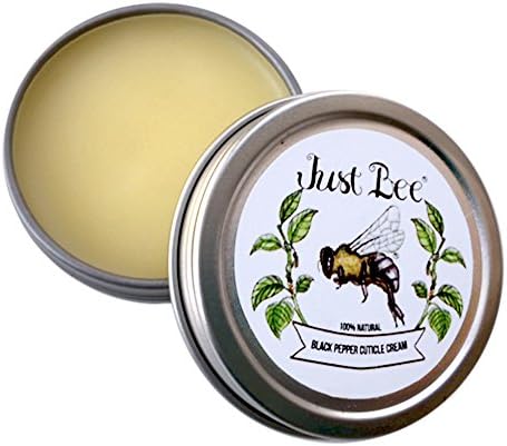 Open tin of Just Bee organic beeswax cuticle cream