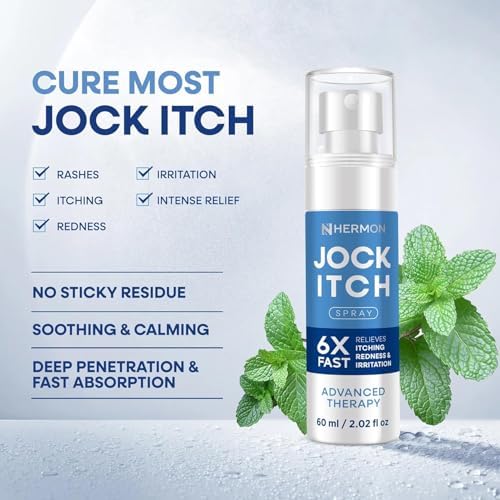Close up of the spray nozzle mechanism on the Hermon jock itch bottle for touch free application.