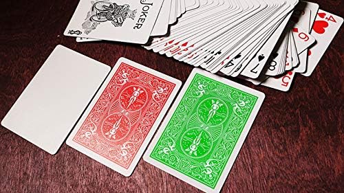Standard ace of spades and face cards displayed alongside the vibrant green card backs.