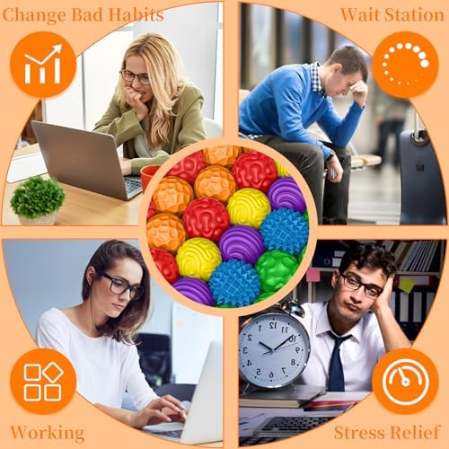 Adult hands using magnetic sensory balls for relaxation