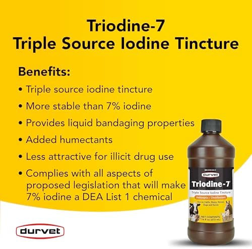 Durvet Triodine-7 triple source iodine tincture label details