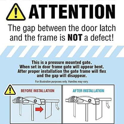 Regalo walk through safety gate with one touch release locking handle