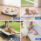 Small 20x30 inches LINENLUX pet cooling mat on a modern hardwood floor