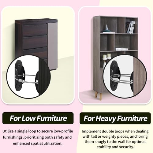 RORMGO heavy duty furniture wall anchors securing a tall wooden bookshelf
