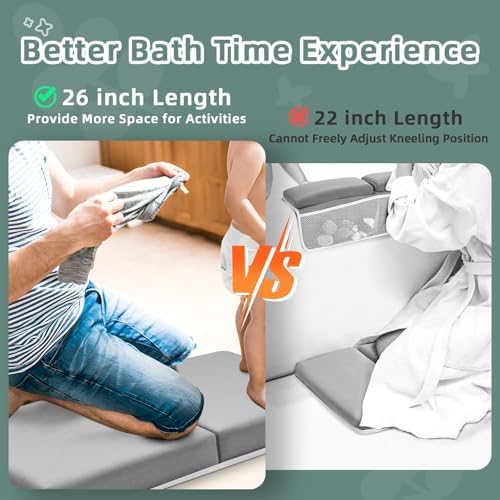 IFNOW premium safety bath mat set demonstrating secure non slip rubber bottom grip on tiles