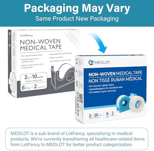 Hypoallergenic surgical paper tape roll being torn by hand to showcase easy first aid application