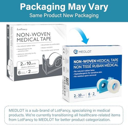 Hypoallergenic surgical paper tape roll being torn by hand to showcase easy first aid application