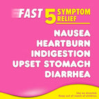 Pepto-Bismol liquid label showing symptoms relieved