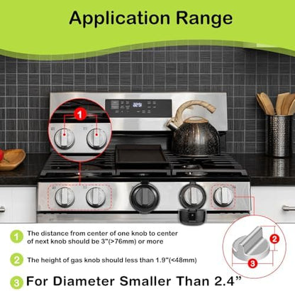 Esenharber safety covers installed on gas stove knob