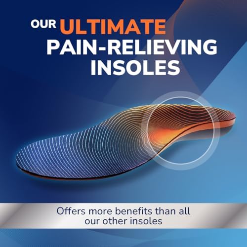 Dr. Scholl's heavy duty shoe inserts showing triple layer cushioning technology.
