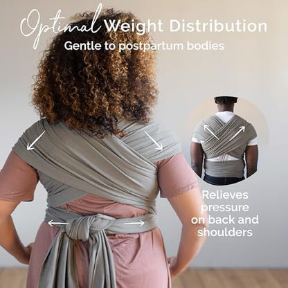 Instructional booklet cover showing proper hip healthy wrapping techniques for the Boba carrier.