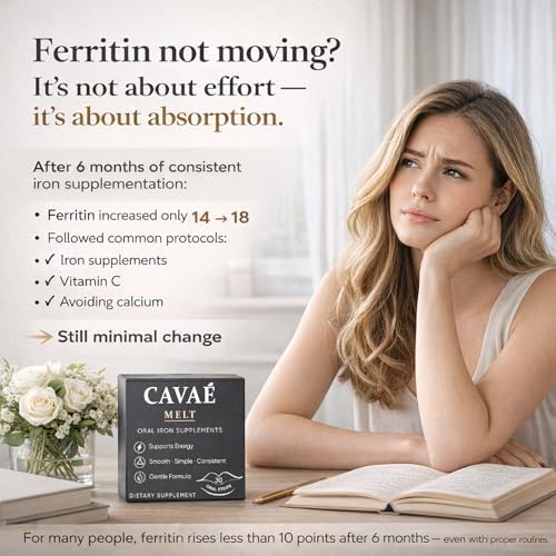 Dissolvable dietary supplement oral strips for low ferritin and energy support