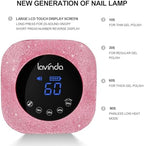 Lavinda 54W gel nail dryer showing top LCD display panel