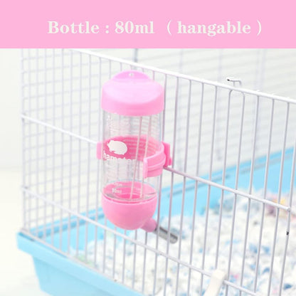 Hamster Water Bottle Small Animal Standing Water Dispenser Ceramic Base Cage Hanging Water Feeding Bottles Auto Dispenser for Hamster Guinea Pig Squirrel Rabbit Hedgehog (Pink) - Image 3