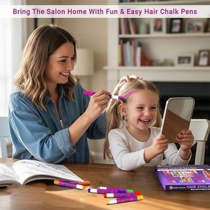 Kid safe temporary hair color salon kit package contents