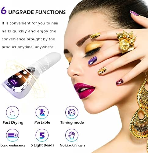 Smallshs nail dryer lamp held in hand showing ergonomic design.