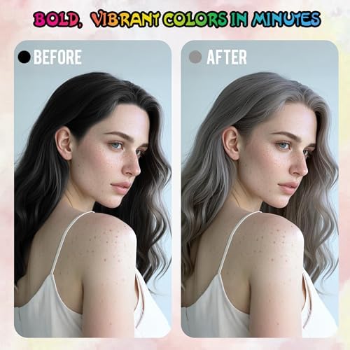 Gentle formula temporary grey hair color spray for adults party and costume makeup.