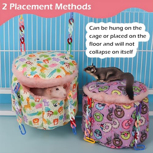 Small animal cage accessory hammock hanging setup