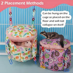 Small animal cage accessory hammock hanging setup