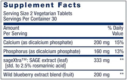 Label details of Life Extension Cognitex Elite 60 tablets