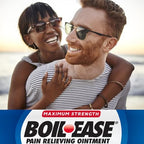 Boil Ease packaging showing maximum strength local anesthetic formula details