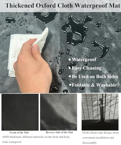 LANGXUN DIY Small Animal Playpen, Pet Playpen with Door and Waterproof Mat, Rabbit Guinea Pig Cages, Puppy Kitten Playpen | Indoor & Outdoor Portable Metal Wire Yard Fence, 12pcs Metal Pet Panels - Image 4