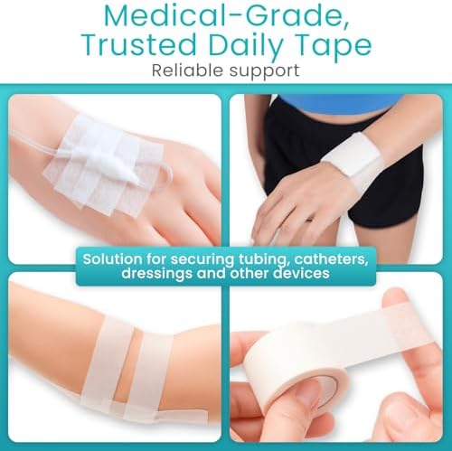 Vive Care medical paper tape securing a gauze dressing on sensitive skin safely.