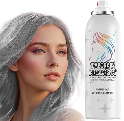 Hiesgie instant silver gray hair spray for Halloween and cosplay