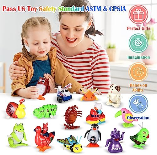 Premium imported miniature holiday figures including a skiing Santa Claus clockwork toy.