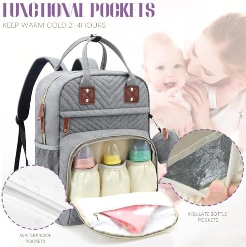 Tuwubi diaper bag backpack open interior displaying 13 storage compartments