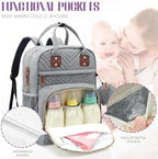 Tuwubi diaper bag backpack open interior displaying 13 storage compartments