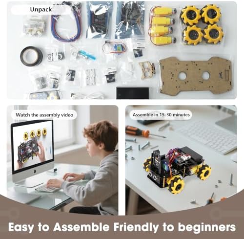 Acebott robot car camera lens and ESP32 controller detail