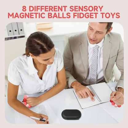Silicone Magnetic Fidget Balls Toys, 8Pcs Attraction Textures Sensory Fidget Ball with Silicone Shell for for Adults,Silent Desk Magnetic Stress Balls Fidget Toys, Stocking Stuffers for Teens Gifts - Image 6