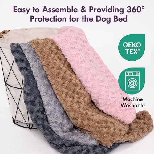BLVOTKRO premium pet bed cover being placed into a washing machine for cleaning.