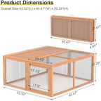 Chicken Coop Run Rabbit Cage No Assembly Portable Chicken Run Bunny House with Top & Side Opening Doors,Outdoor Small Animal Playpen Wooden Chicken Brooder Box Guinea Pig Cage 45"x 42"x 20" - Image 6