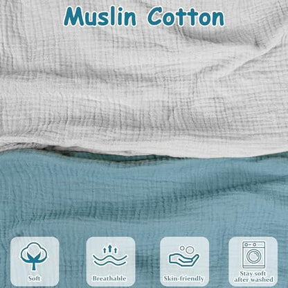 Hooyax 2 pack cotton slipcovers for baby feeding pillow