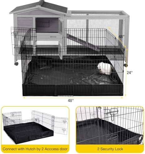 Aivituvin Rabbit Playpen Pet Pen Small Animal Cage with Waterproof Liner - Extension Playpen - Image 7