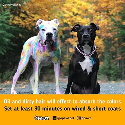 Detailed label of authentic Opawz USA imported pet dye
