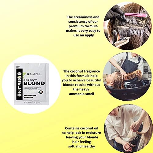Blond Forte Perfect Blonde anti yellow hair toner and bleach powder packaging details