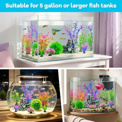 Fully decorated five gallon goldfish aquarium using the eight piece accessory bundle